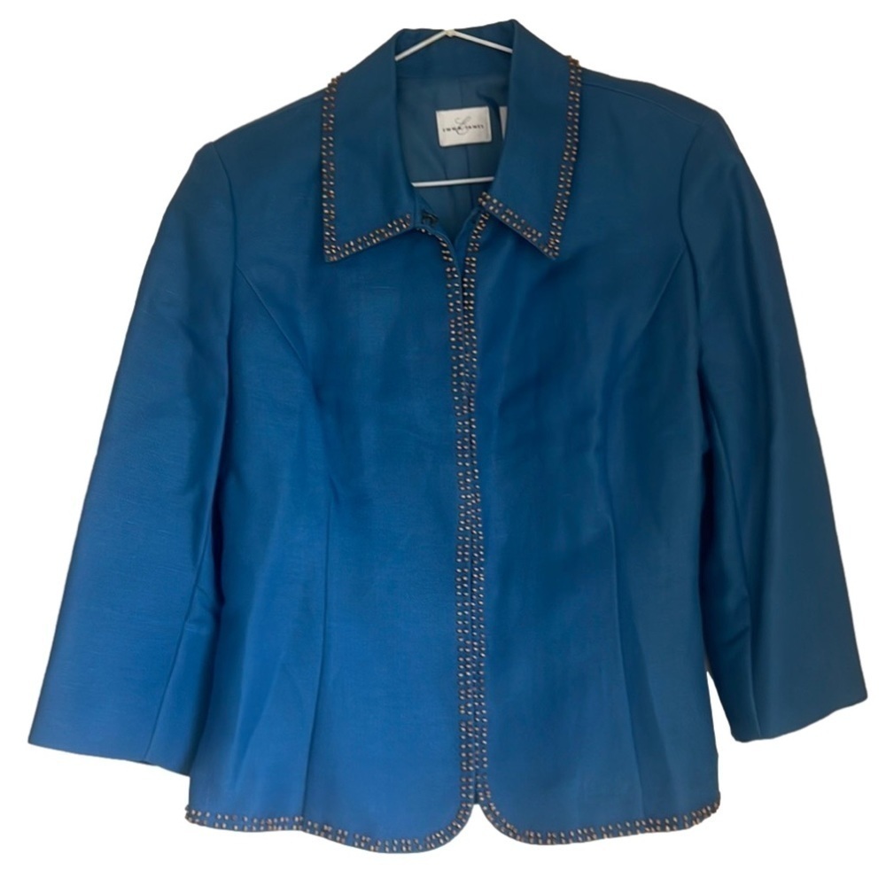 Nwt Emma James Beaded Linen Blazer
